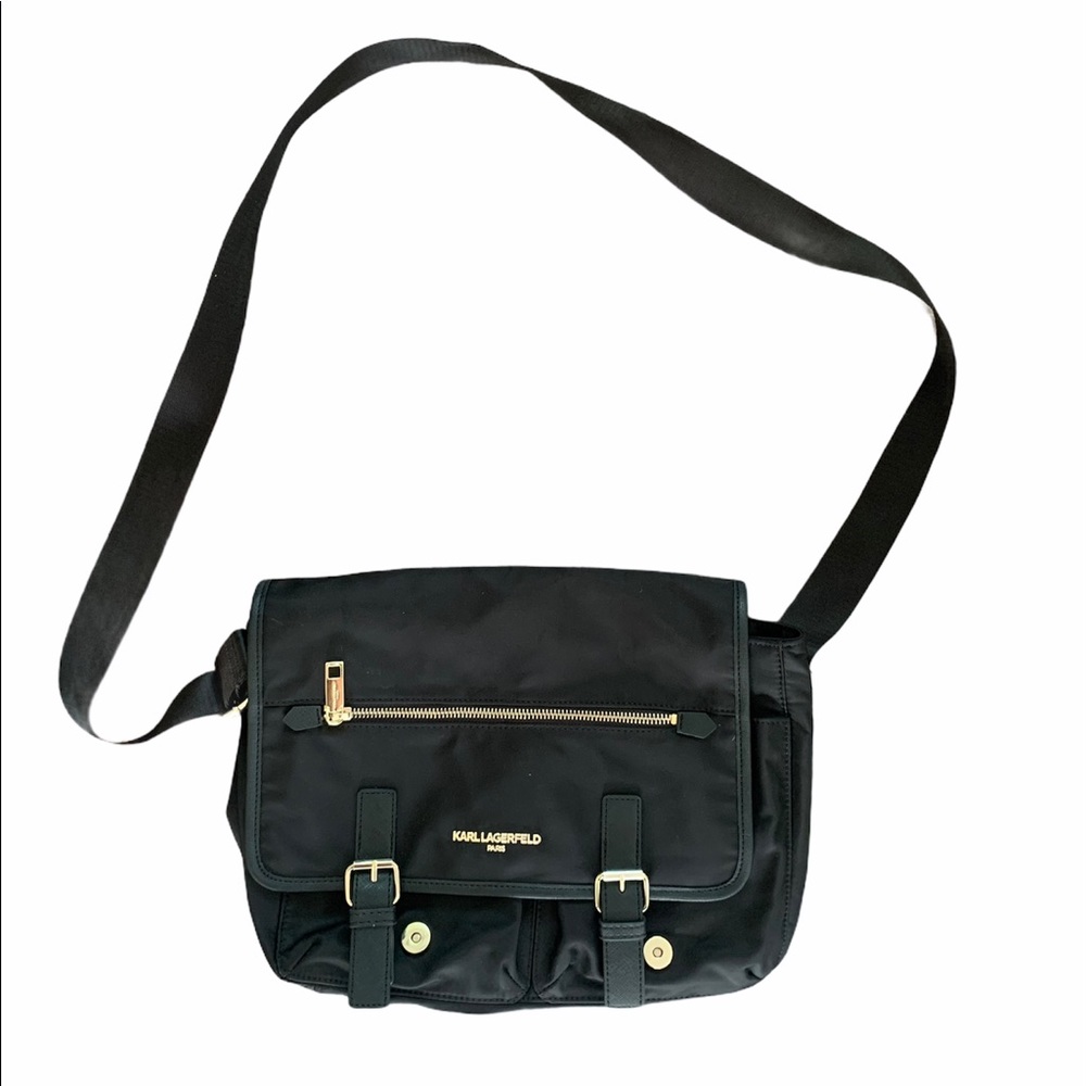 Karl Lagerfeld black crossbody messenger bag